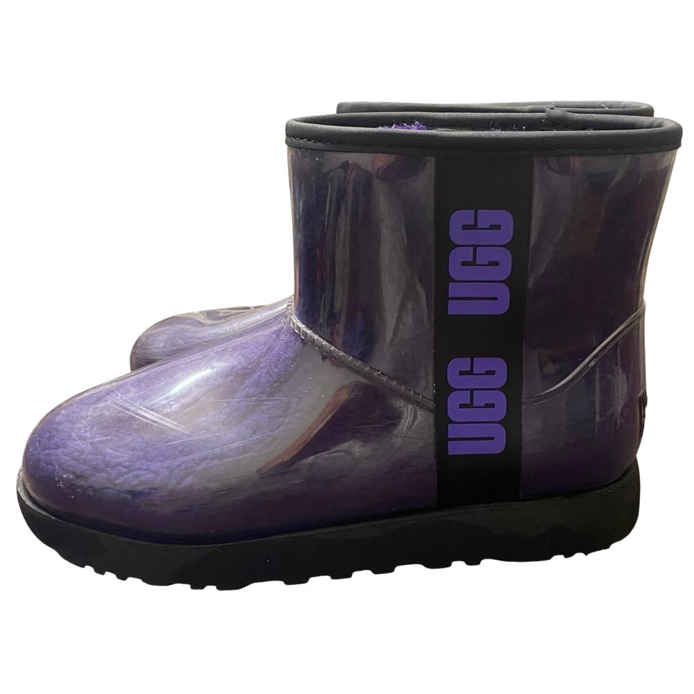 UGG Classic Clear Mini Violet Night Purple Waterproof Boots Women’s 9 Cozy Cabin